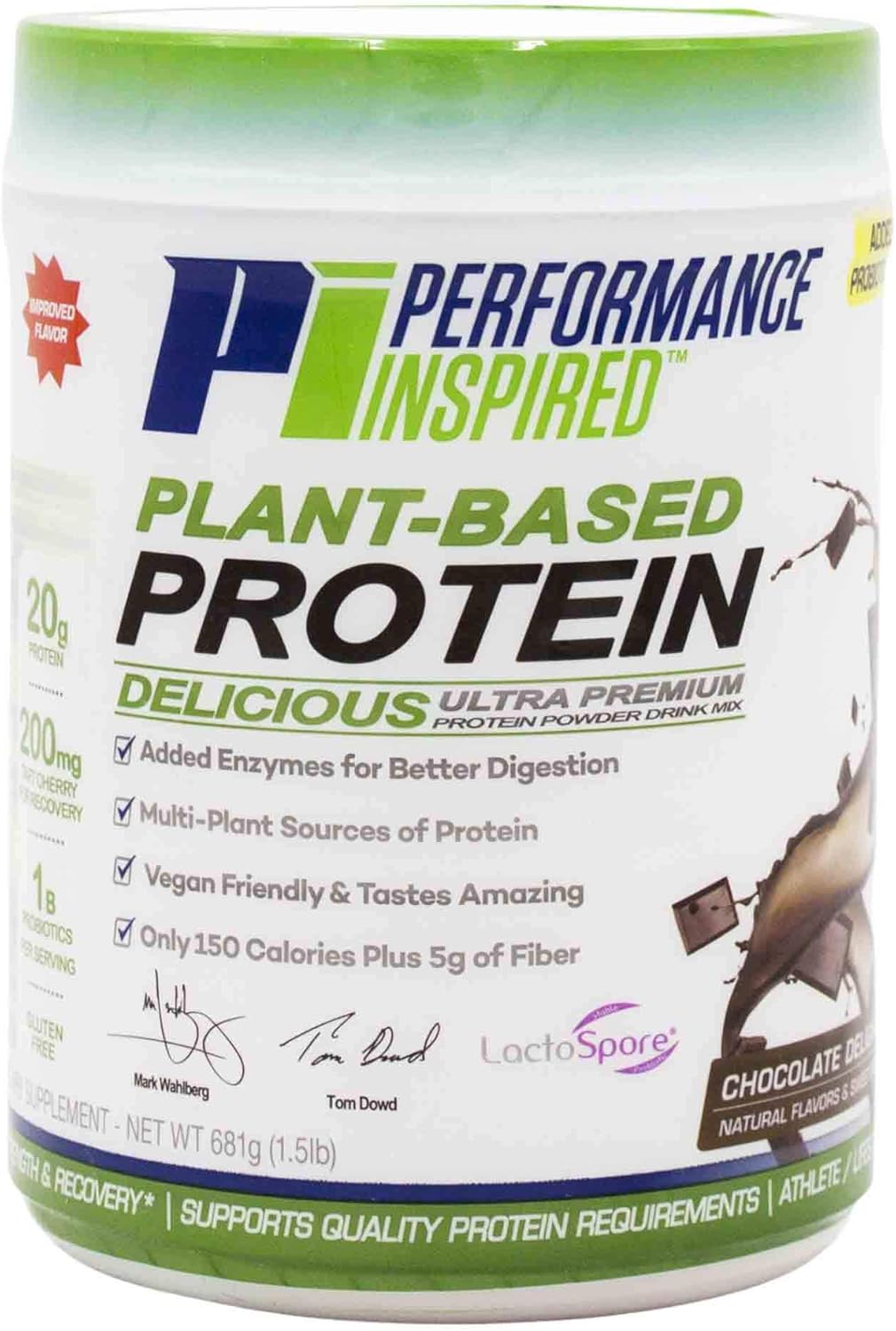 Chocolate Delight Plant Protein Powder with 20g Protein, Probiotics, Digestive Enzymes, and Fiber - 1.5lb Gluten Free Formula