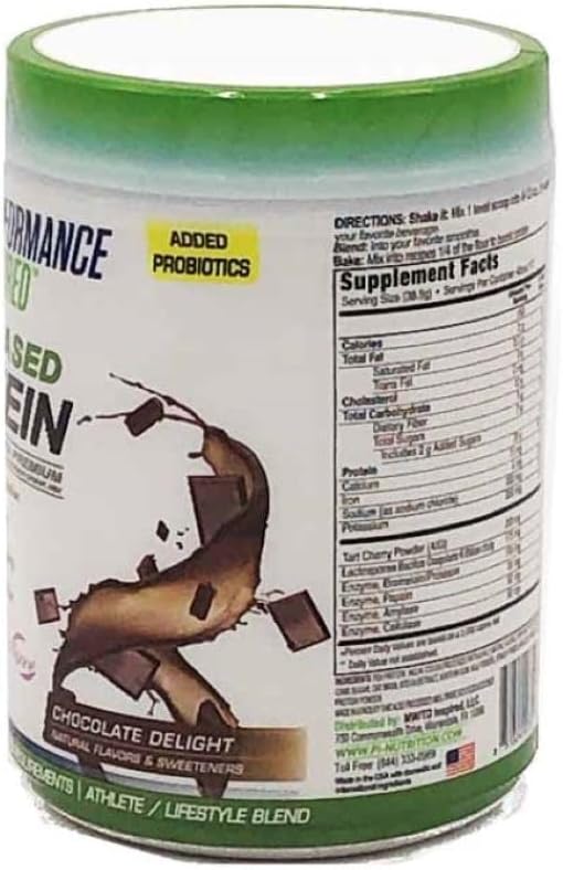 Chocolate Delight Plant Protein Powder with 20g Protein, Probiotics, Digestive Enzymes, and Fiber - 1.5lb Gluten Free Formula