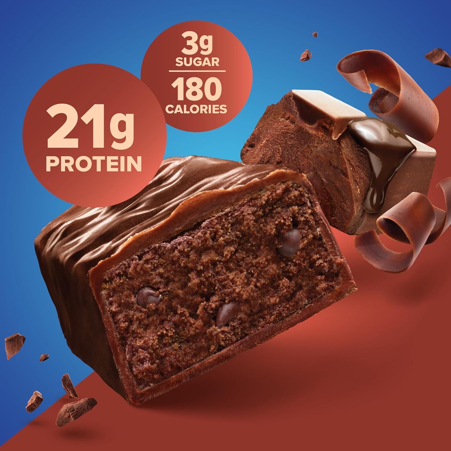 Chocolate Deluxe Pure Protein Bars - High Protein, Nutritious Snacks for Energy Support, Low Sugar, Gluten Free - 1.76 oz, Pack of 4
