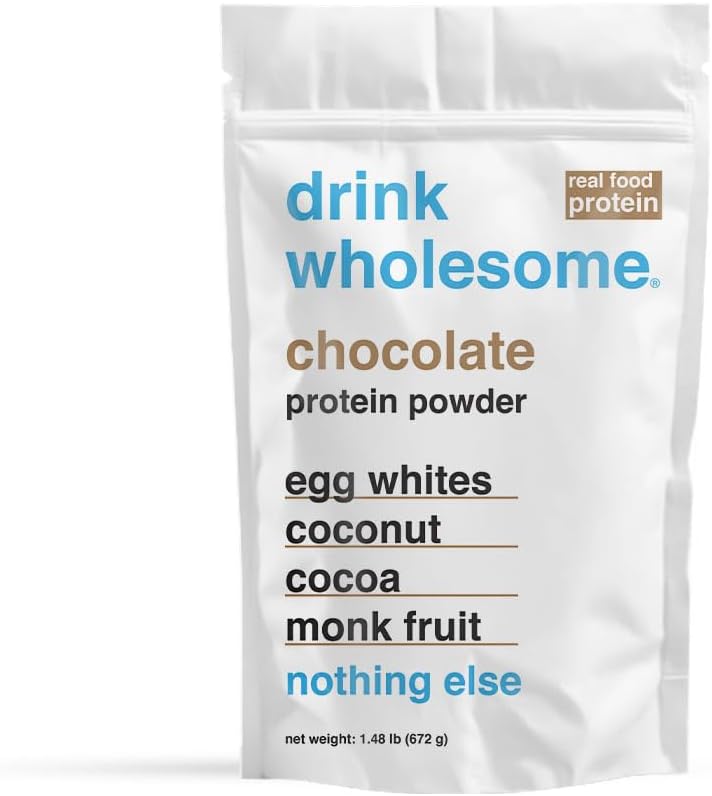 Chocolate Egg White Protein Powder - Gentle on Stomachs, Dairy & Lactose Free, No Artificial Sweeteners - Ideal for Carnivore & Paleo Diets, Suitable for Kids & Seniors
