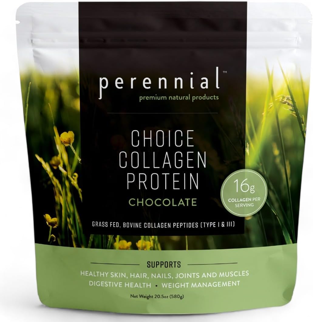 Chocolate Flavor Collagen Protein Powder - Grass-Fed, Dairy-Free, Gluten-Free - 17g Protein per Serving - Skin, Joints, Muscle Recovery - 20.5 oz