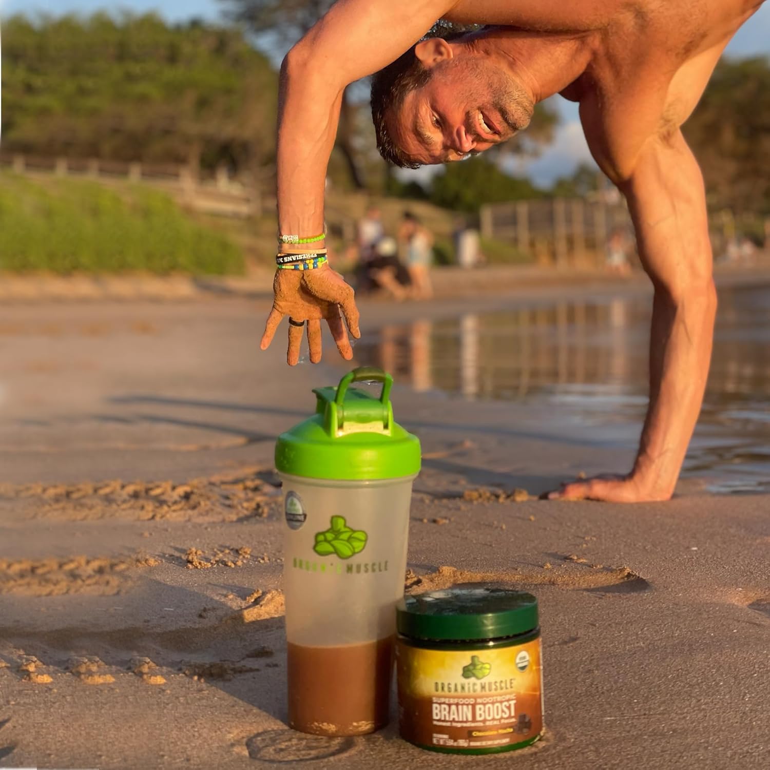 Chocolate Flavored Organic Nootropic Blend for Focus, Memory, and Productivity - Vegan Superfood Supplement with Ashwagandha, Ginkgo, and Ginseng - 20 Servings