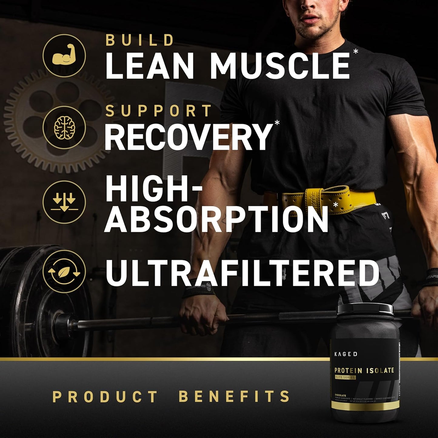 Chocolate Kaged Protein Powder Elite: 100% Isolate Blend for Recovery and Muscle Building, 2lbs