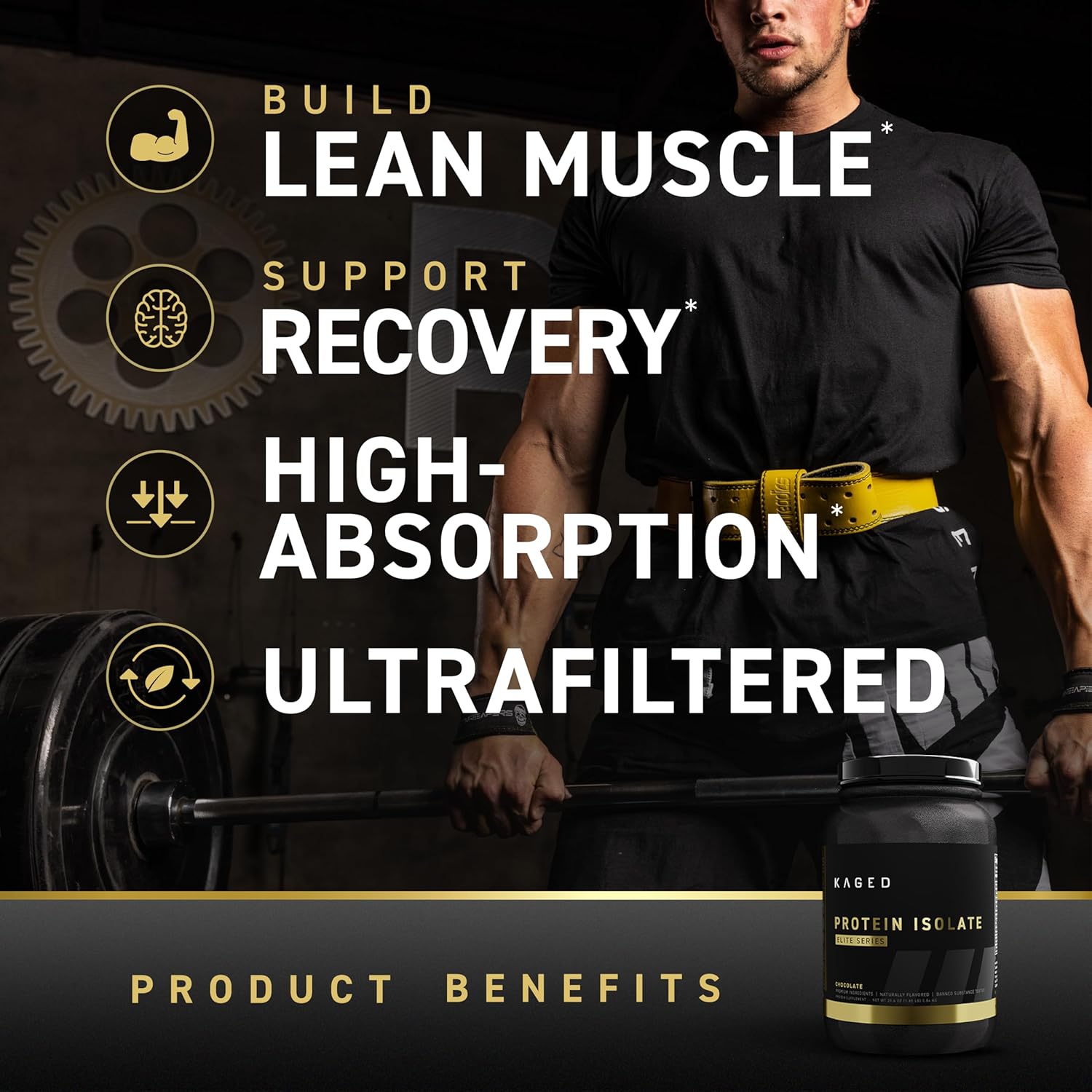 Chocolate Kaged Protein Powder Elite: 100% Isolate Blend for Recovery & Muscle Building, 2lbs