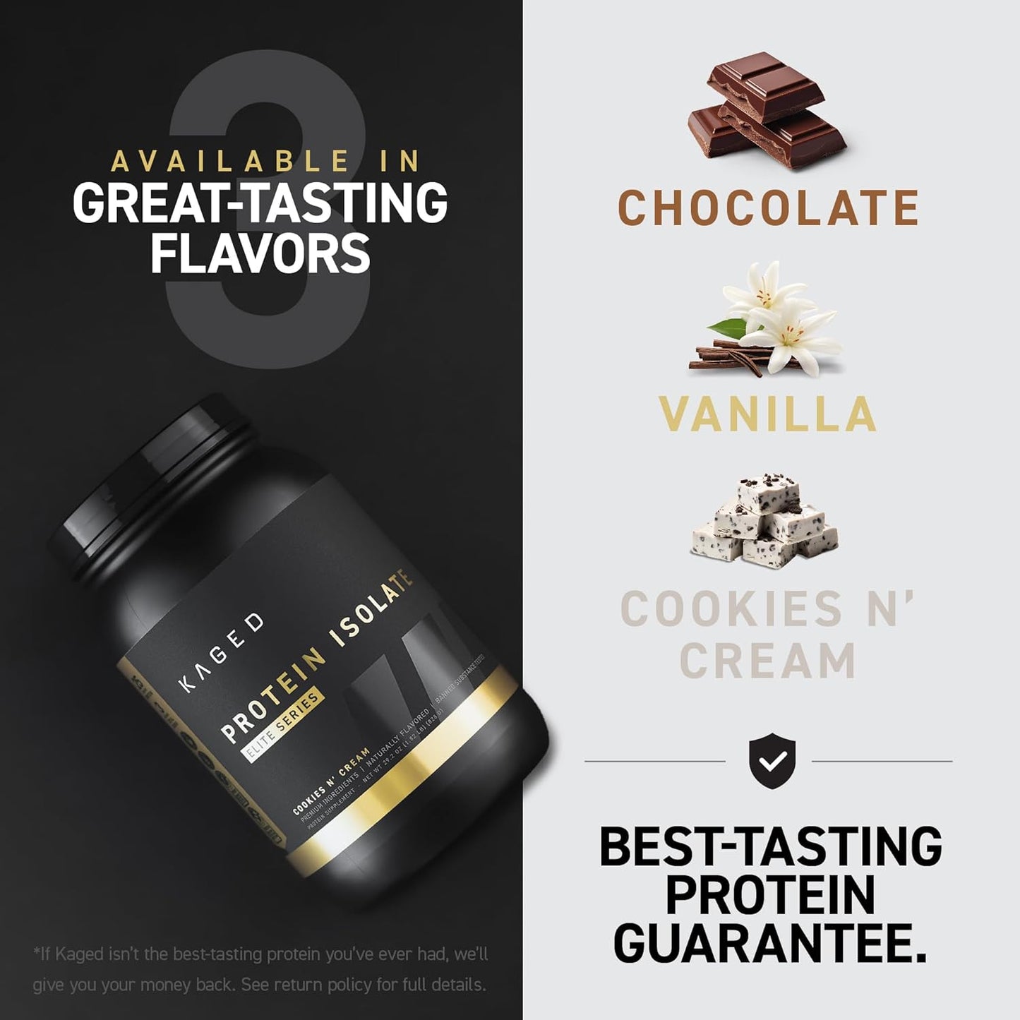 Chocolate Kaged Protein Powder Elite: 100% Isolate Blend for Recovery and Muscle Building, 2lbs