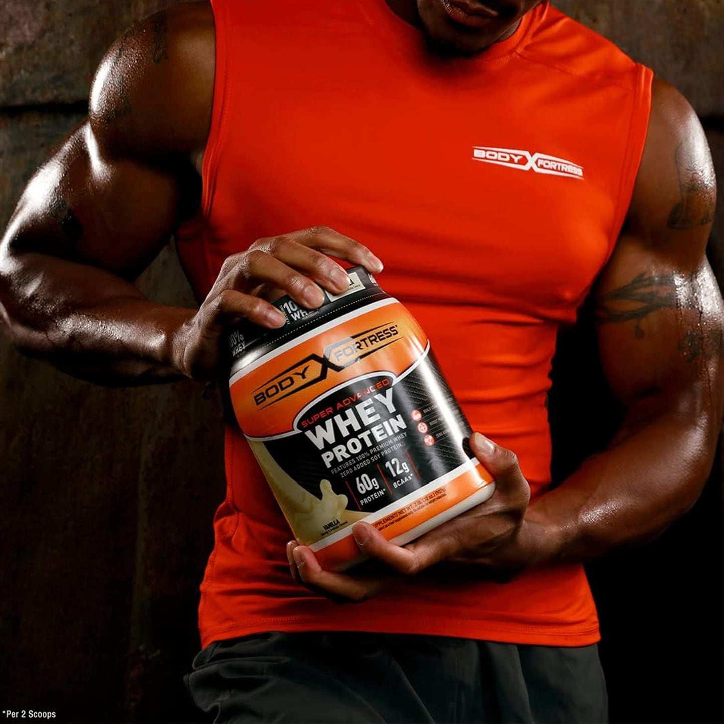 Chocolate Mass Gainer Protein Supplement for Muscle Mass Gain - Body Fortress Super Advanced Formula with Extra Calories - 1-4lb Jar