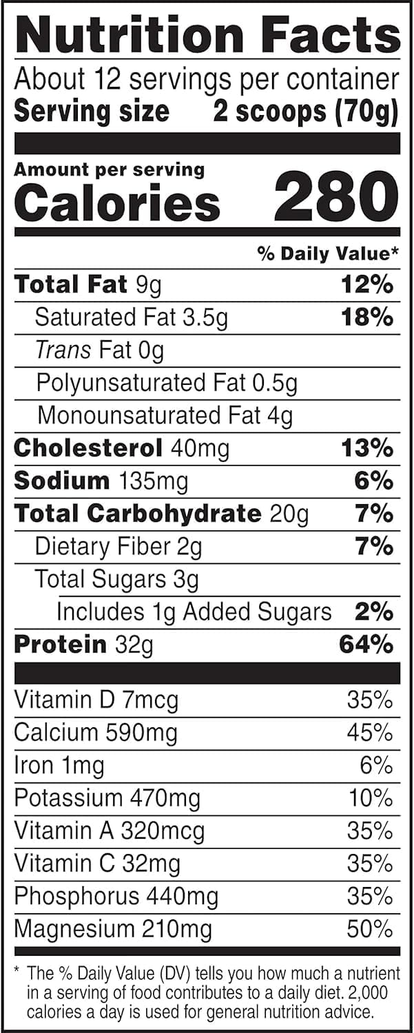 Chocolate Muscle Milk Genuine Protein Powder - 1.93lbs, 12 Servings, 32g Protein, 3g Sugar, with Calcium, Vitamins A, C & D - NSF Certified for Sport, Energizing Snack - Varies Packaging