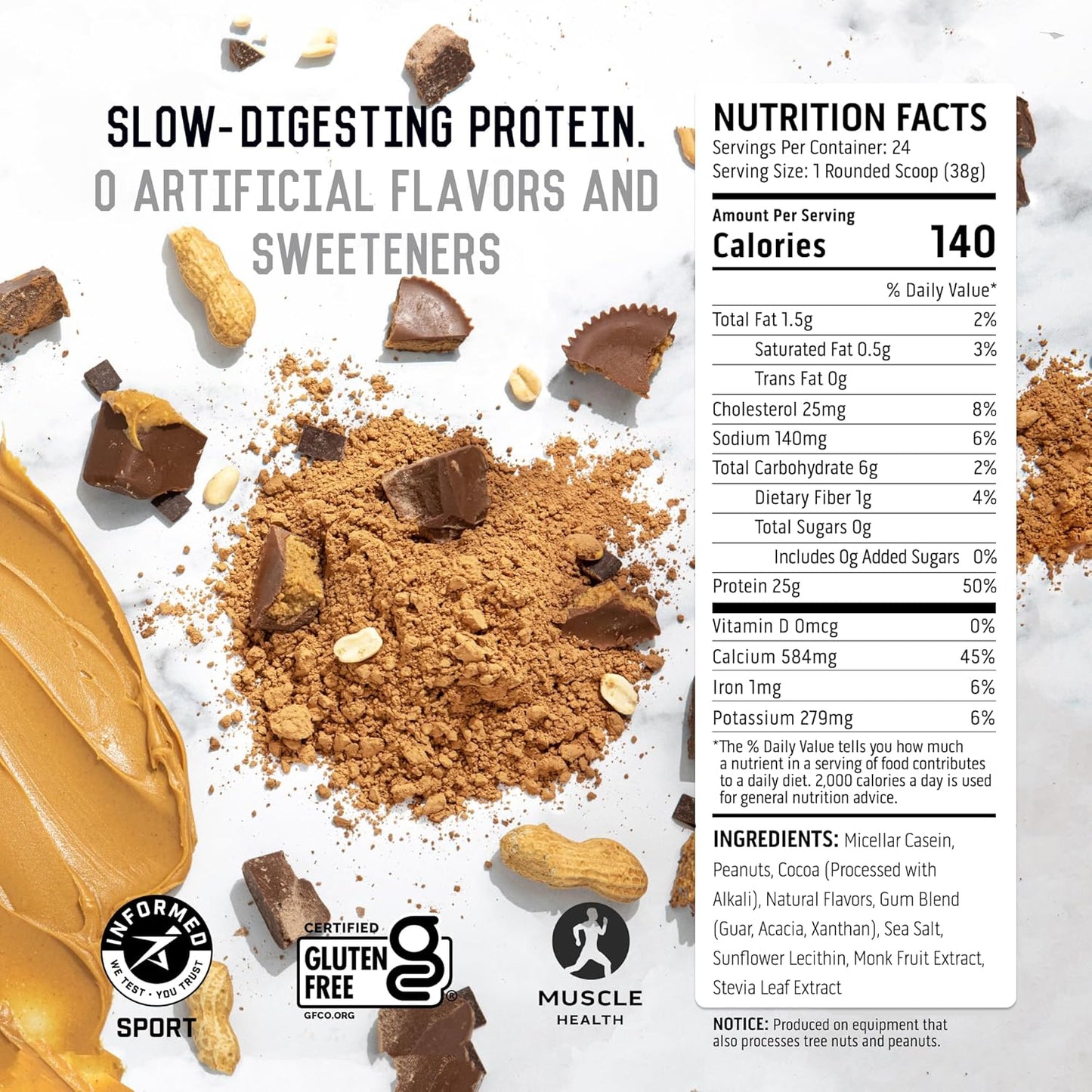 Chocolate Peanut Butter Casein Protein Powder & Plant Protein Powder Combo Pack - 2 lb & 18 Servings