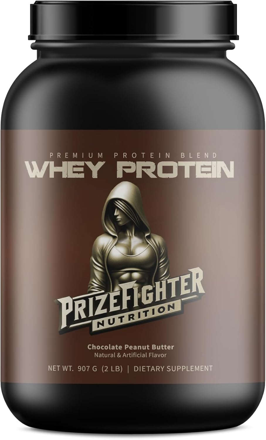 Chocolate Peanut Butter Whey Protein Powder with Digestive Enzymes for Muscle Building - 25g Protein per Serving - Made in USA