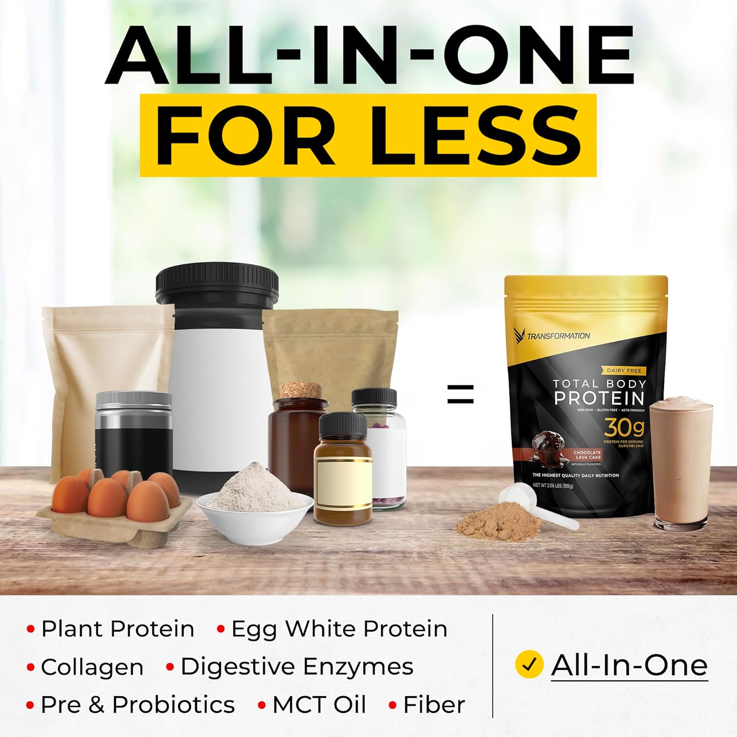 Chocolate Premium Protein Powder & Super Greens Combo Pack for Body Transformation - Energy Boost, Gut Health, Detox, Diet Support - 30g Multi-Protein Superblend & Full Serving Vitamins/Vegetables