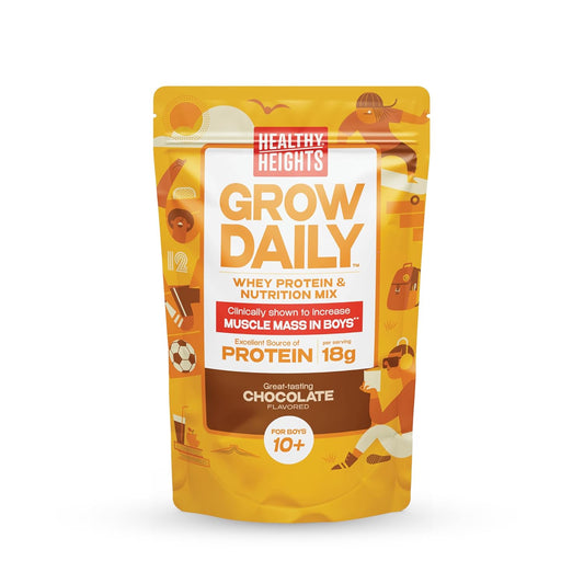 Chocolate Protein Shake for Boys 10+ - Healthy Heights Daily Kids Grow Mix with High Protein