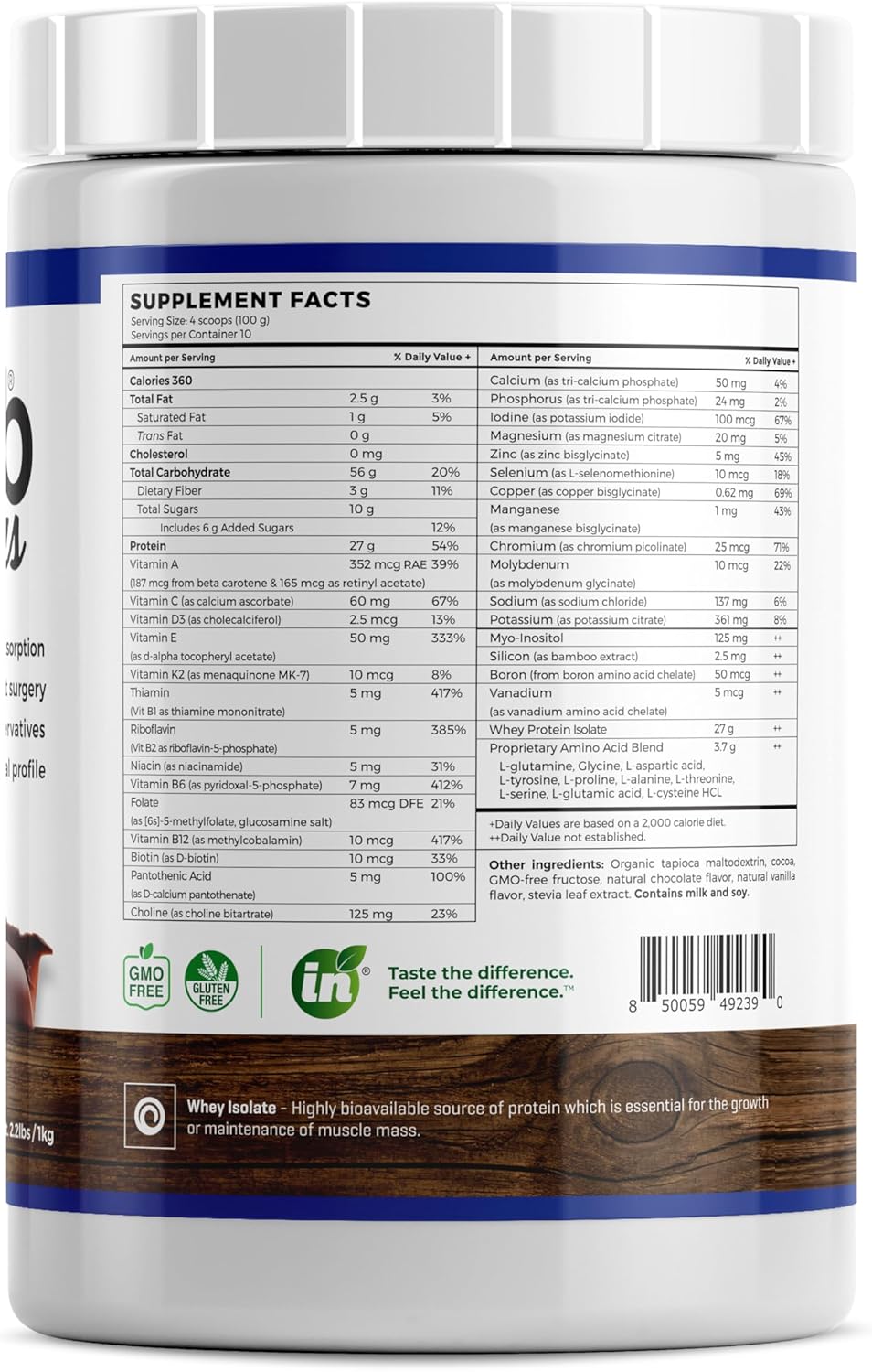 Chocolate Royale Absorb Plus Isolate Protein - Non-GMO, Gluten-Free, Lactose-Free Diet Supplement for Gut Health & Nutritional Support (2.2 Lbs)