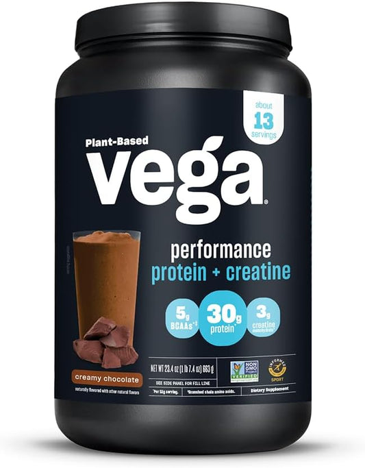 Chocolate Vega Protein Powder with Added Creatine - 23.4oz Size