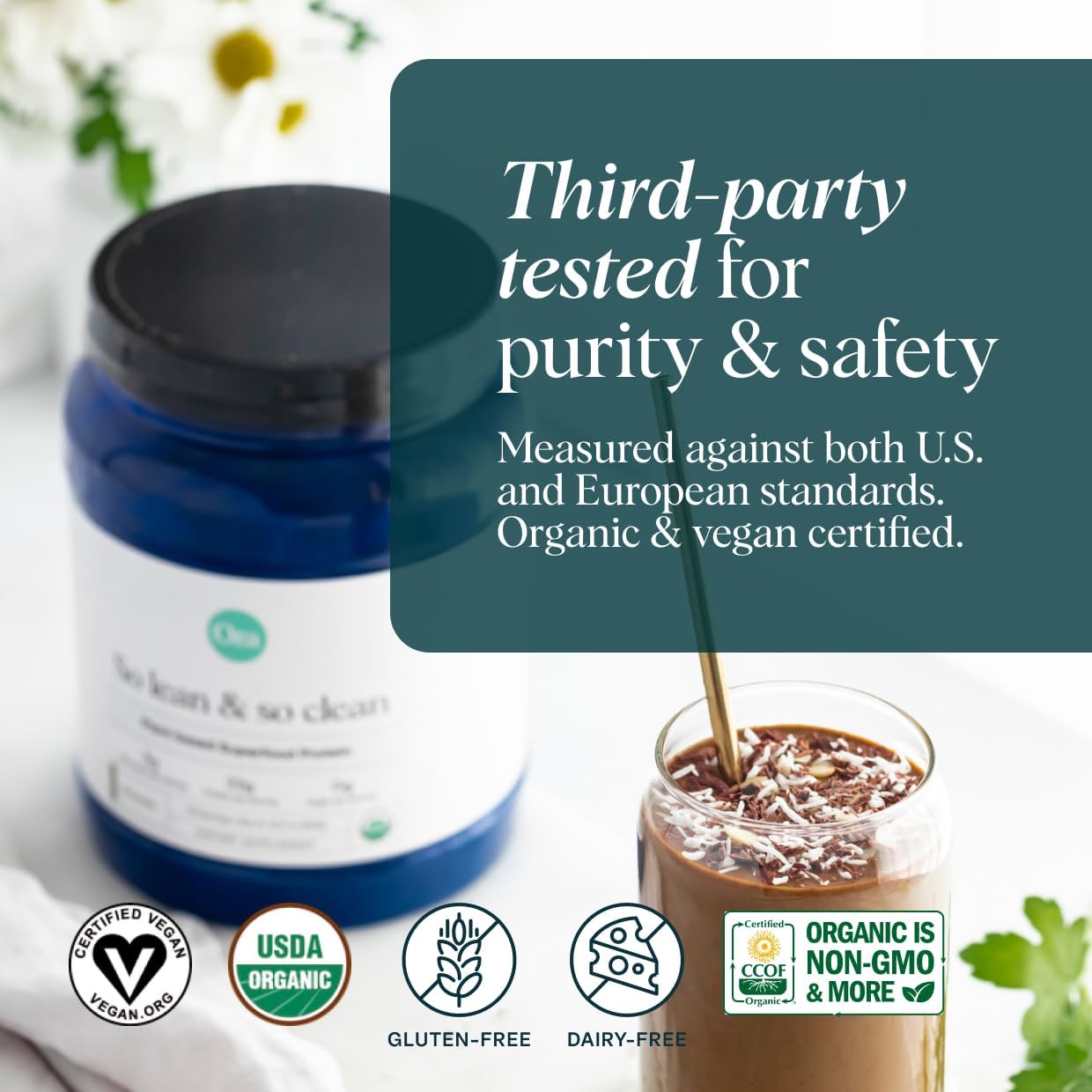 Chocolate Vegan Protein Powder - 23g Plant Protein, 20 Servings, Bloat-Free, Gluten Free, Non-GMO - Ideal for Women and Men, No Artificial Sweeteners