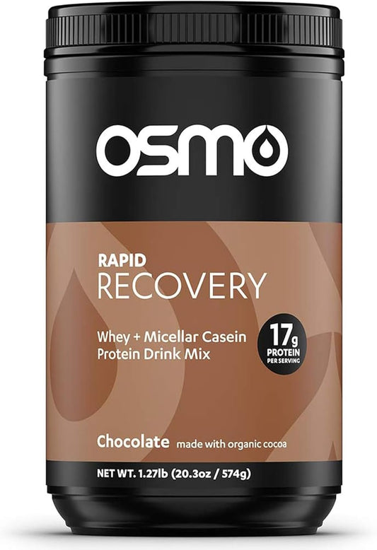 Chocolate Whey & Micellar Casein Protein Powder Blend with Carbohydrates & Caffeine for Rapid Recovery - Natural Ingredients, Muscle Repair & Glycogen Restoration - 14 Servings