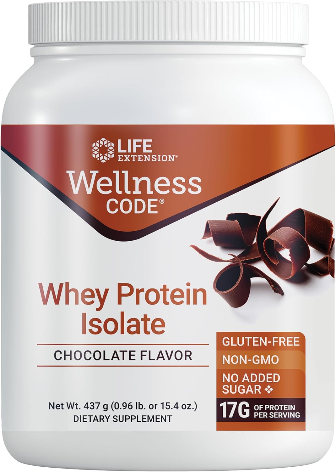 Chocolate Whey Protein Isolate: Boost Muscle Growth & Immune Health, No Sugar, Gluten Free, Non-GMO - 437g, 20 Servings