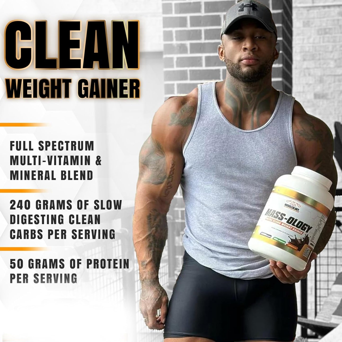 Chocolate Whey Protein Powder Weight Gainer for Muscle Building - 6 lbs for Men & Women by MUSCLEOLOGY