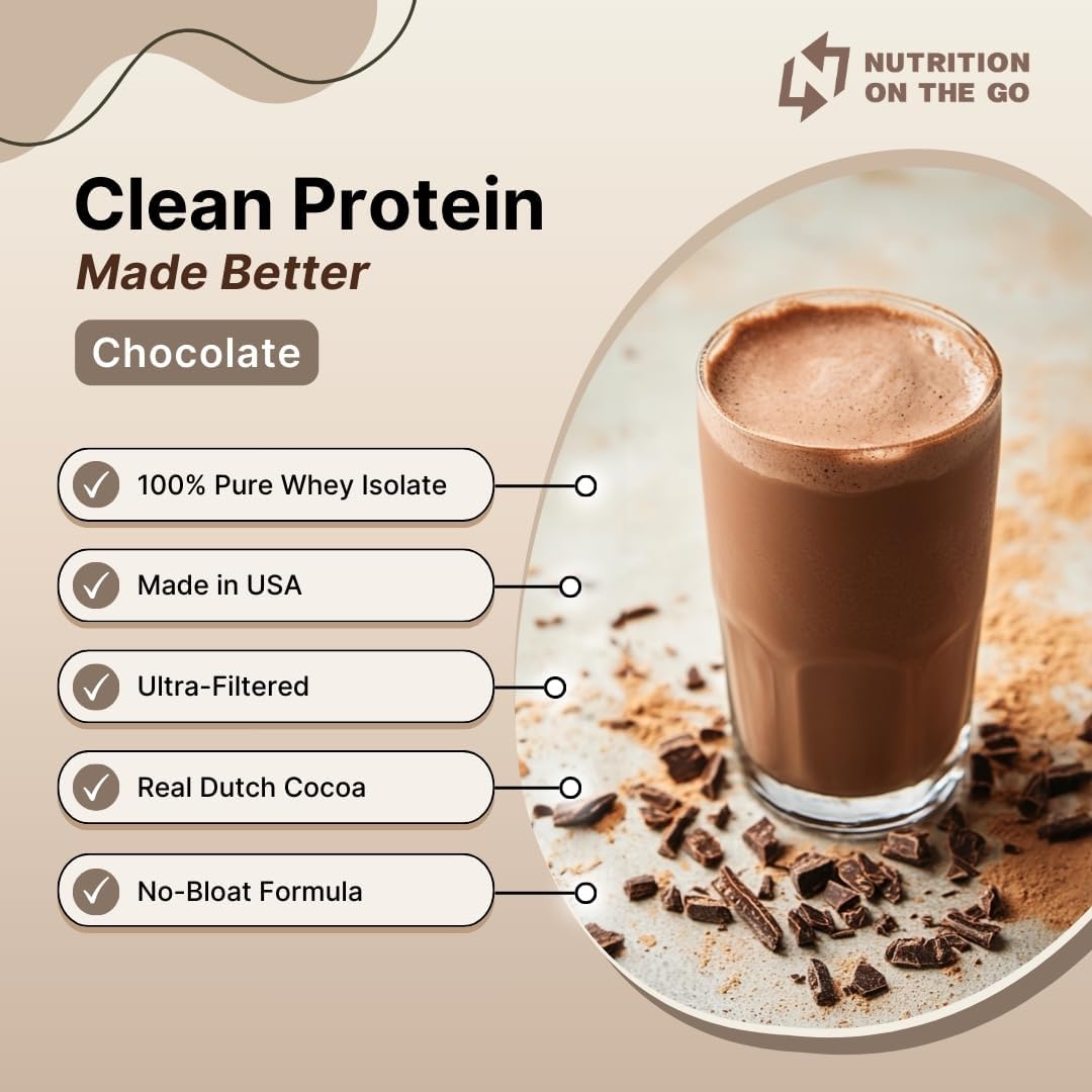Chocolate Whey Protein Powder with Creatine - 25g Protein, 5g Creatine - Single-Serve Packets for Travel - Gluten-Free, No Added Sugar - 30 Pack