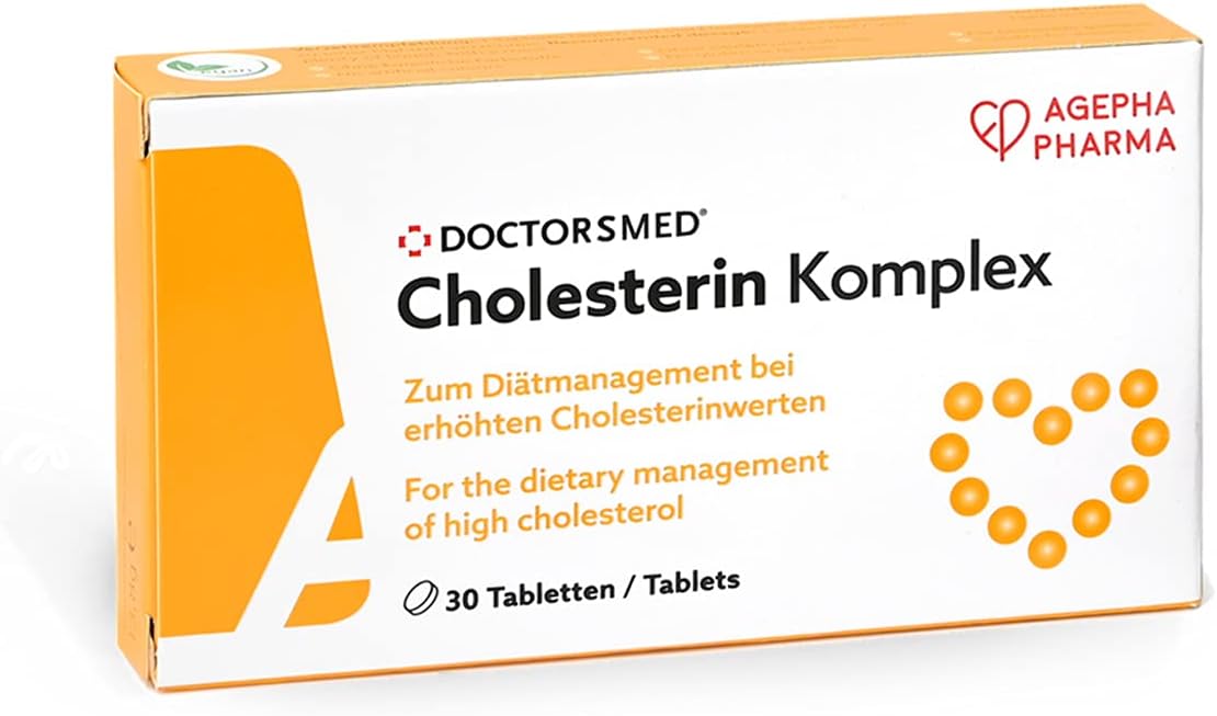 Cholesterin Komplex Supplement | 30 Vegan Tablets | Red Yeast Rice Extract with Monacolin K | Gluten-Free & Lactose-Free | Made in Europe