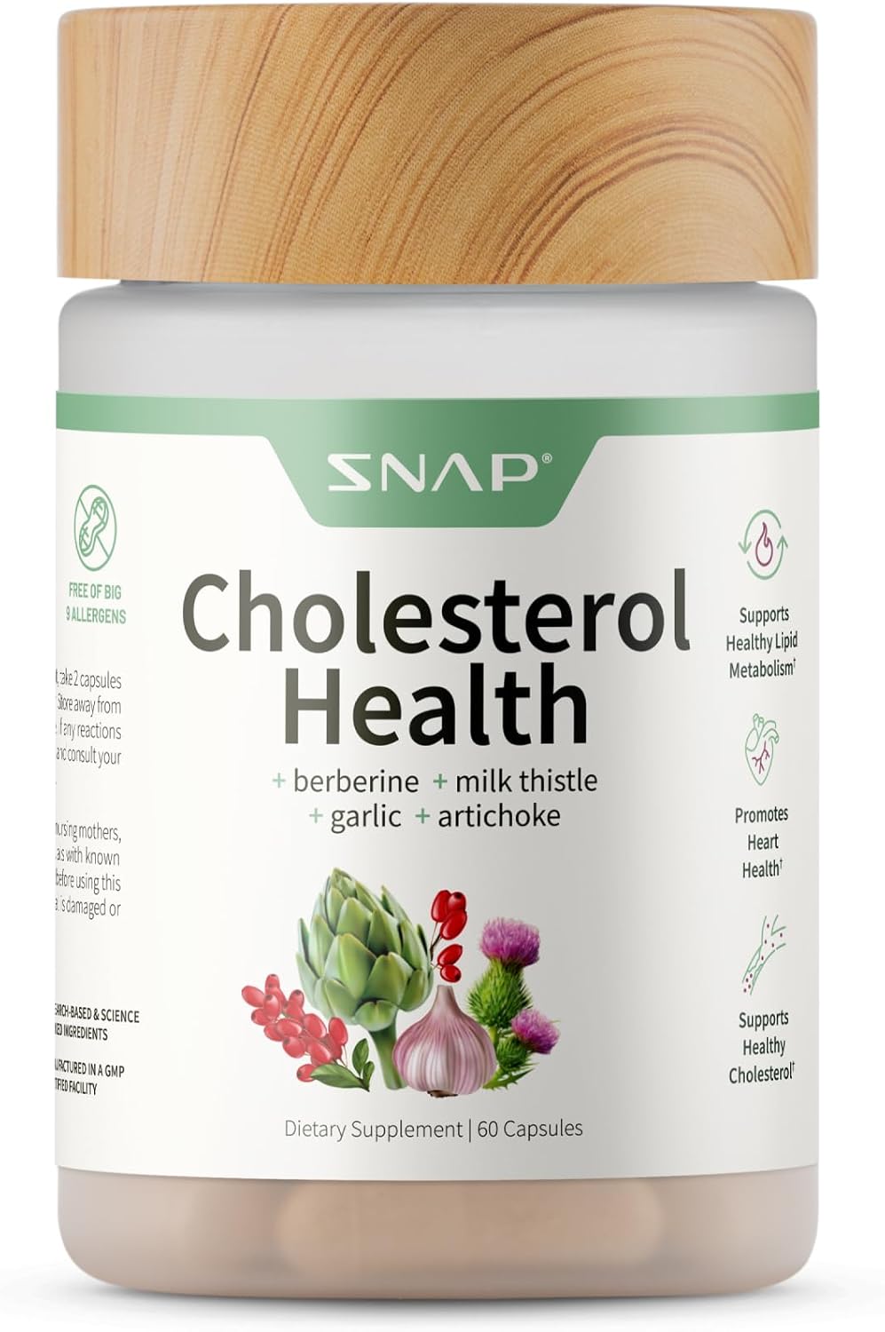 Cholesterol Health Support - Natural Heart Health Supplement, 60 Capsules by Snap Supplements