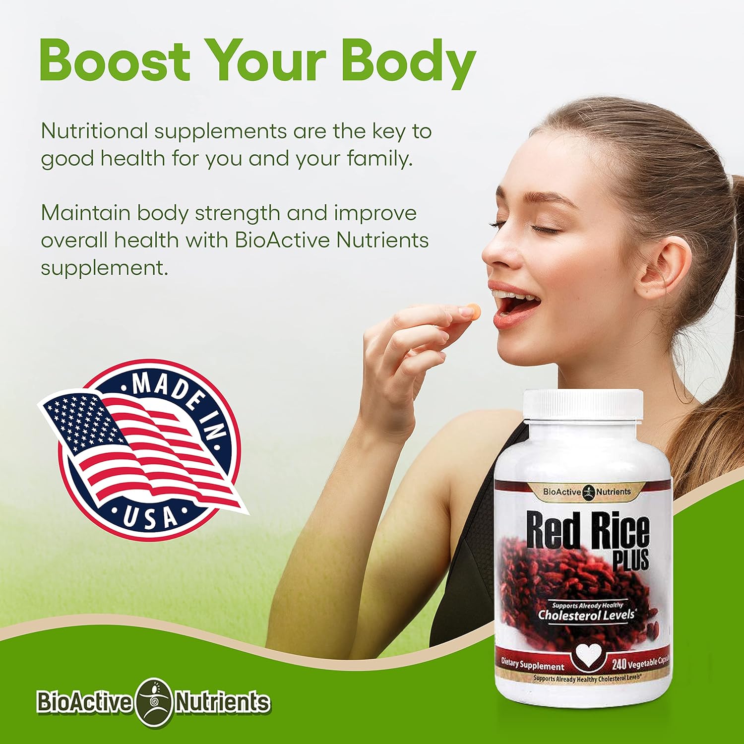 Cholesterol Support Supplement with BioActive Nutrients - Red Rice Plus Formula with Turmeric, Black Pepper, Cayenne Pepper, Ginger Root, and Rosemary - 240 Vegetable Capsules