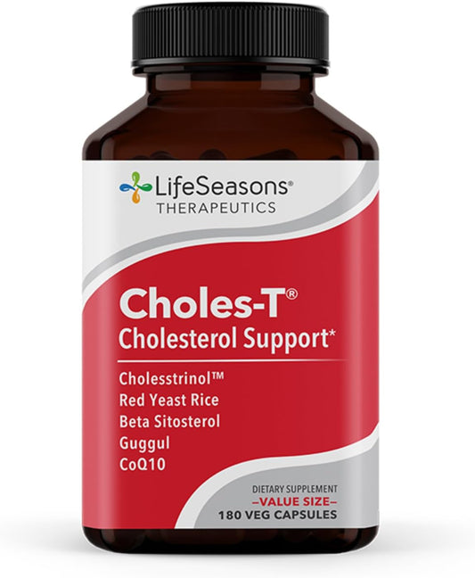 Cholesterol Support Supplement with Red Yeast Rice, CoQ10, Guggul & Phytosterols - 180 Capsules for Healthy Heart & Liver Function