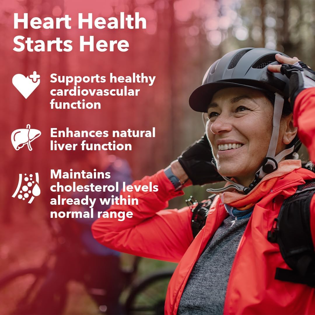 Cholesterol Support Supplement with Red Yeast Rice, CoQ10, Guggul & Phytosterols - 180 Capsules for Healthy Heart & Liver Function