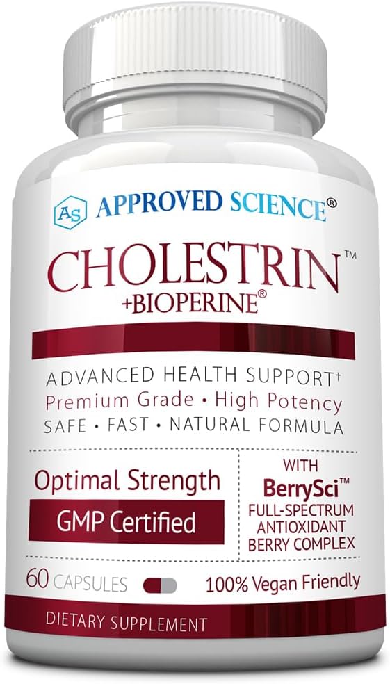 Cholestrin Lipid Level Support Supplement with Antioxidants and BioPerine - 60 Capsules - Made in USA