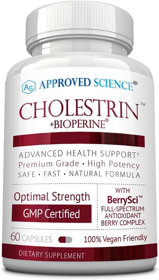 Cholestrin Lipid Level Support Supplement with Antioxidants and BioPerine - 60 Capsules - Made in USA