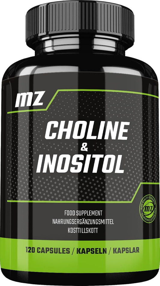 Choline and Inositol 1200mg Capsules - 2 Month Supply - Mind Clarity & Relaxation Supplement by MZ