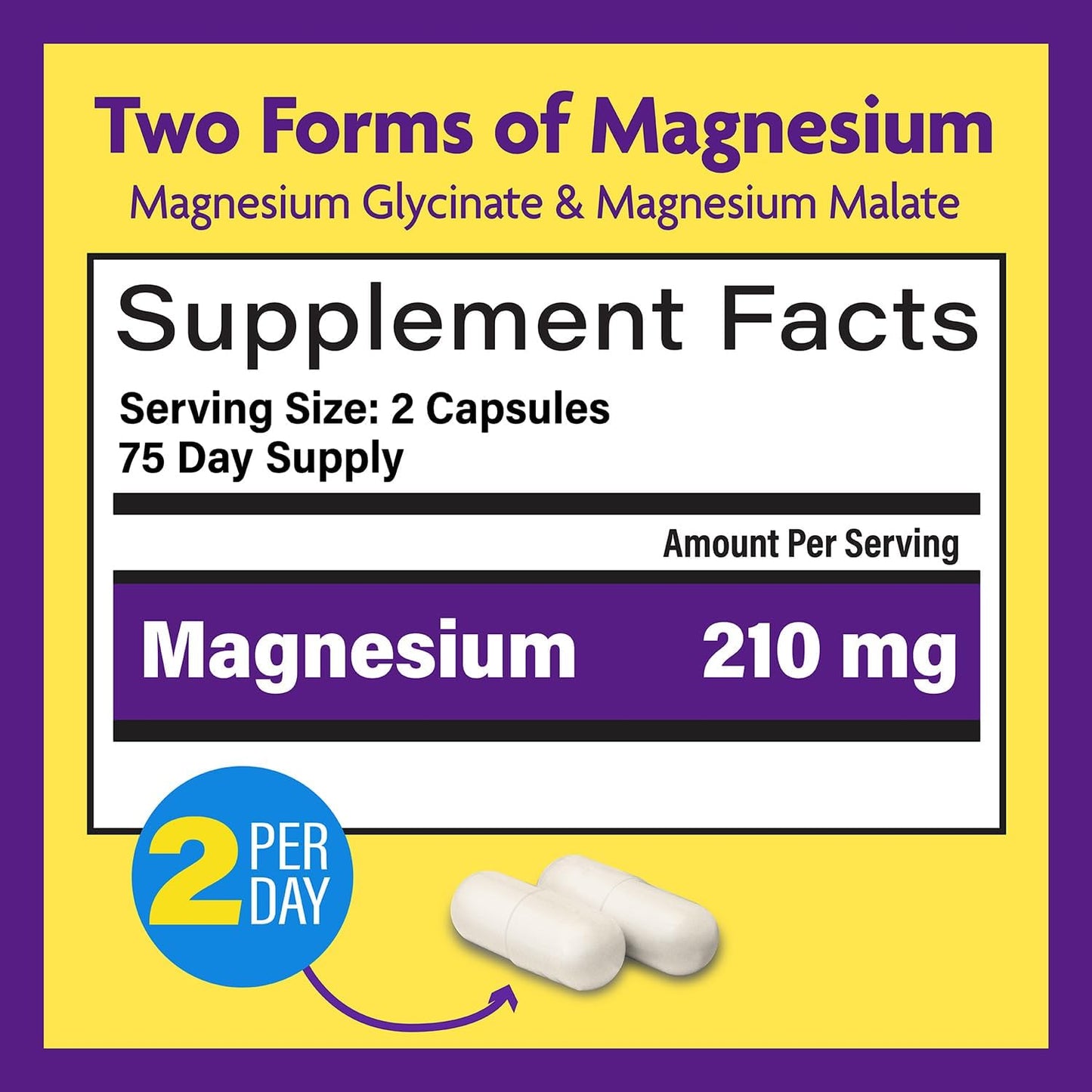 Choline Bitartrate and Advanced Magnesium Bundle for Memory and Brain Health Boost - 100 Capsules Choline, 150 Capsules Magnesium.