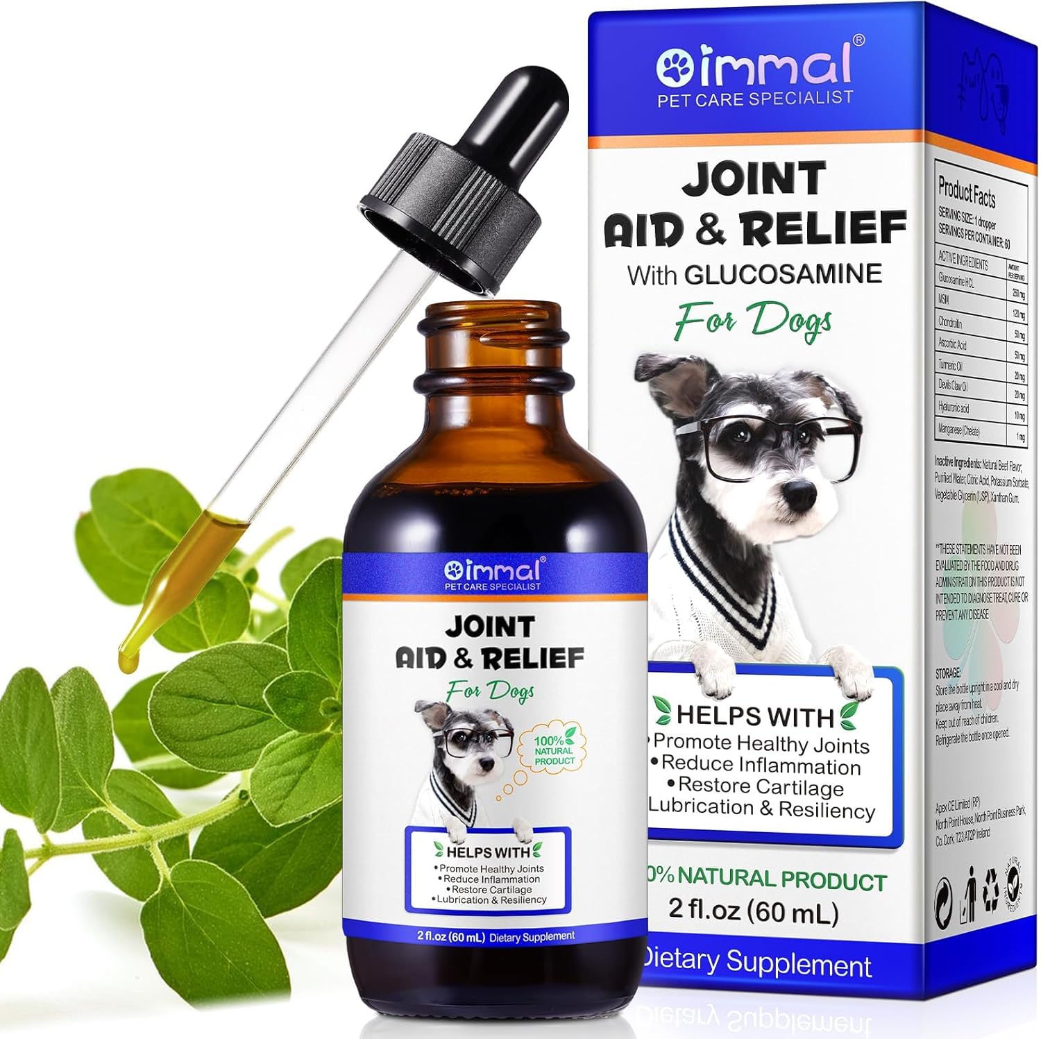 Chondroitin & Glucosamine HCl Dog Joint Supplement for Pain Relief & Inflammation in Dogs of All Ages