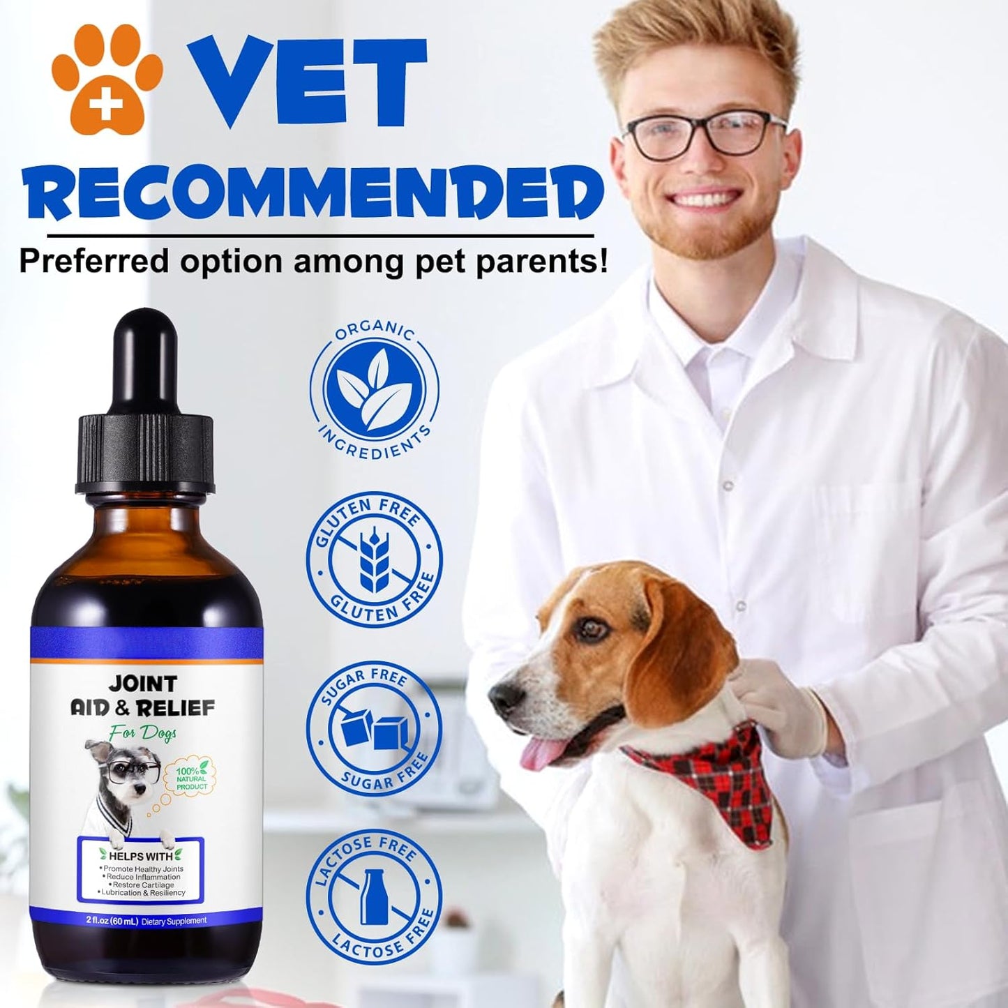 Chondroitin & Glucosamine HCl Dog Joint Supplement for Pain Relief & Inflammation in Dogs of All Ages