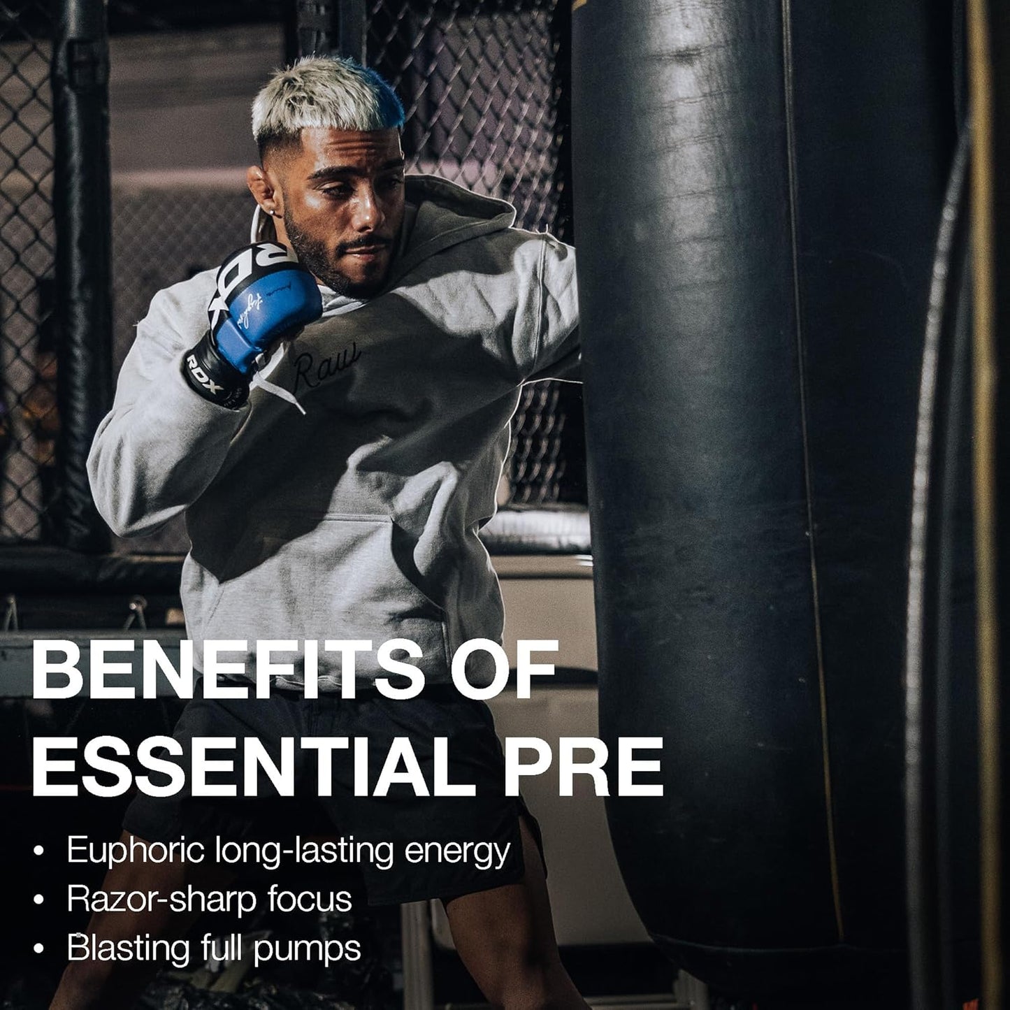 Chris Bumstead RAW Essential Pre-Workout Powder (Fruit Burst) - Sports Nutrition Supplement for Men & Women - Energy Powder with Caffeine, L-Citrulline, L-Tyrosine, & Beta Alanine Blend