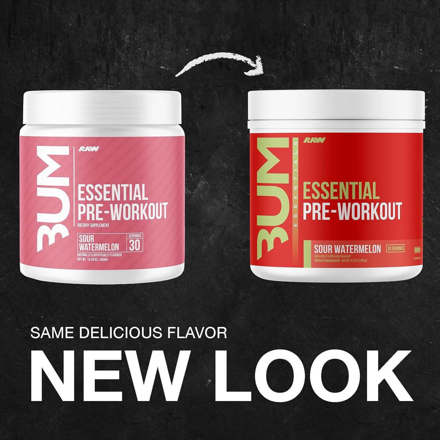 Chris Bumstead RAW Essential Pre-Workout Powder (Sour Watermelon) - Energy Boost for Men & Women with Caffeine, L-Citrulline, L-Tyrosine, Beta Alanine - Sports Nutrition Supplement