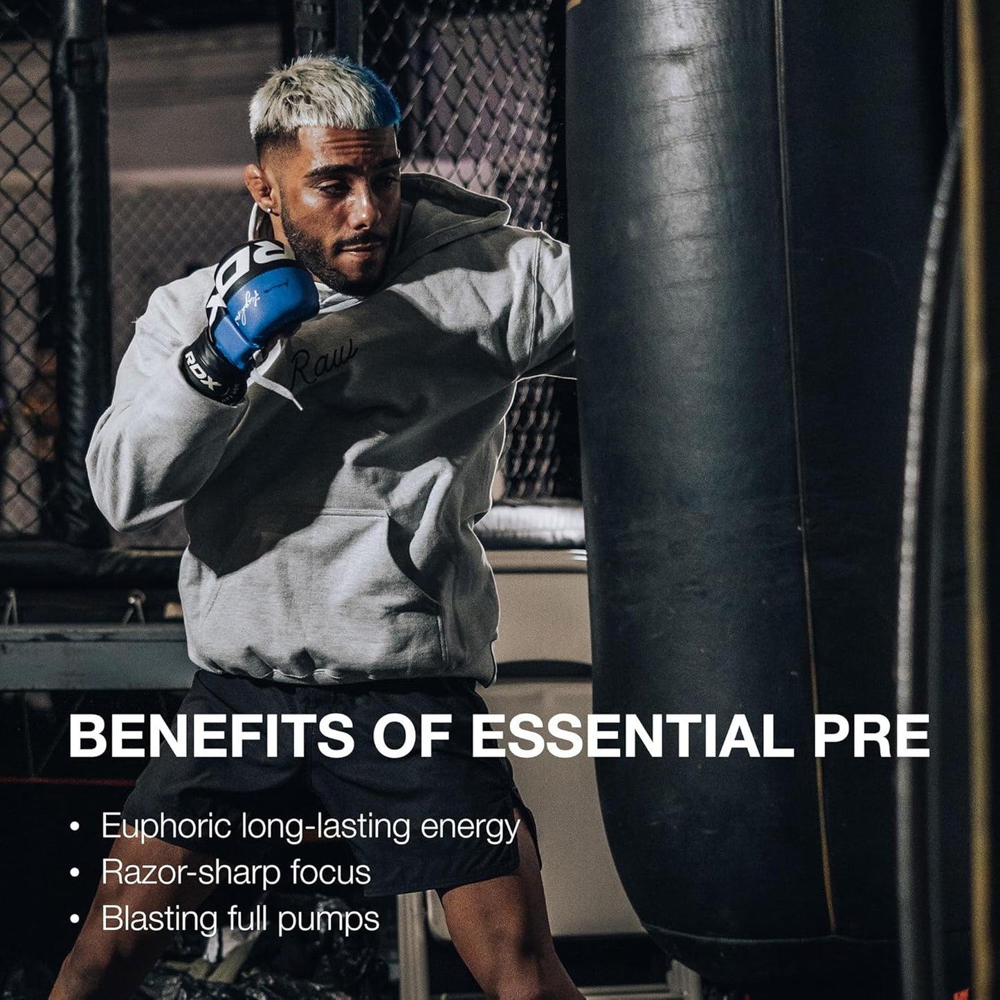 Chris Bumstead RAW Essential Pre-Workout Powder (Sour Watermelon) - Energy Boost for Men & Women with Caffeine, L-Citrulline, L-Tyrosine, Beta Alanine - Sports Nutrition Supplement