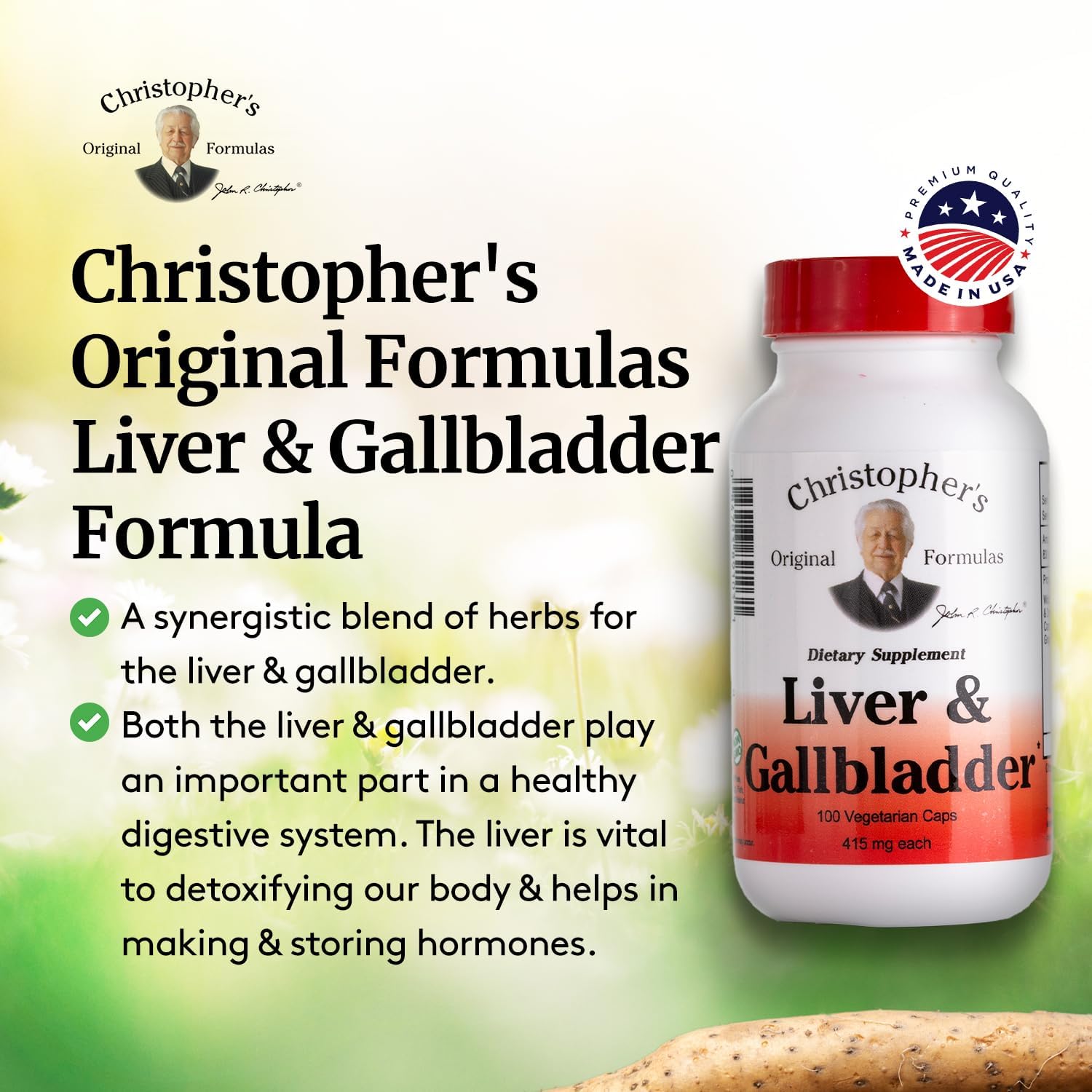 Christopher's Liver & Gallbladder Formula Capsules - Natural Gallbladder Supplements for Digestion with Enzymes & Herbs