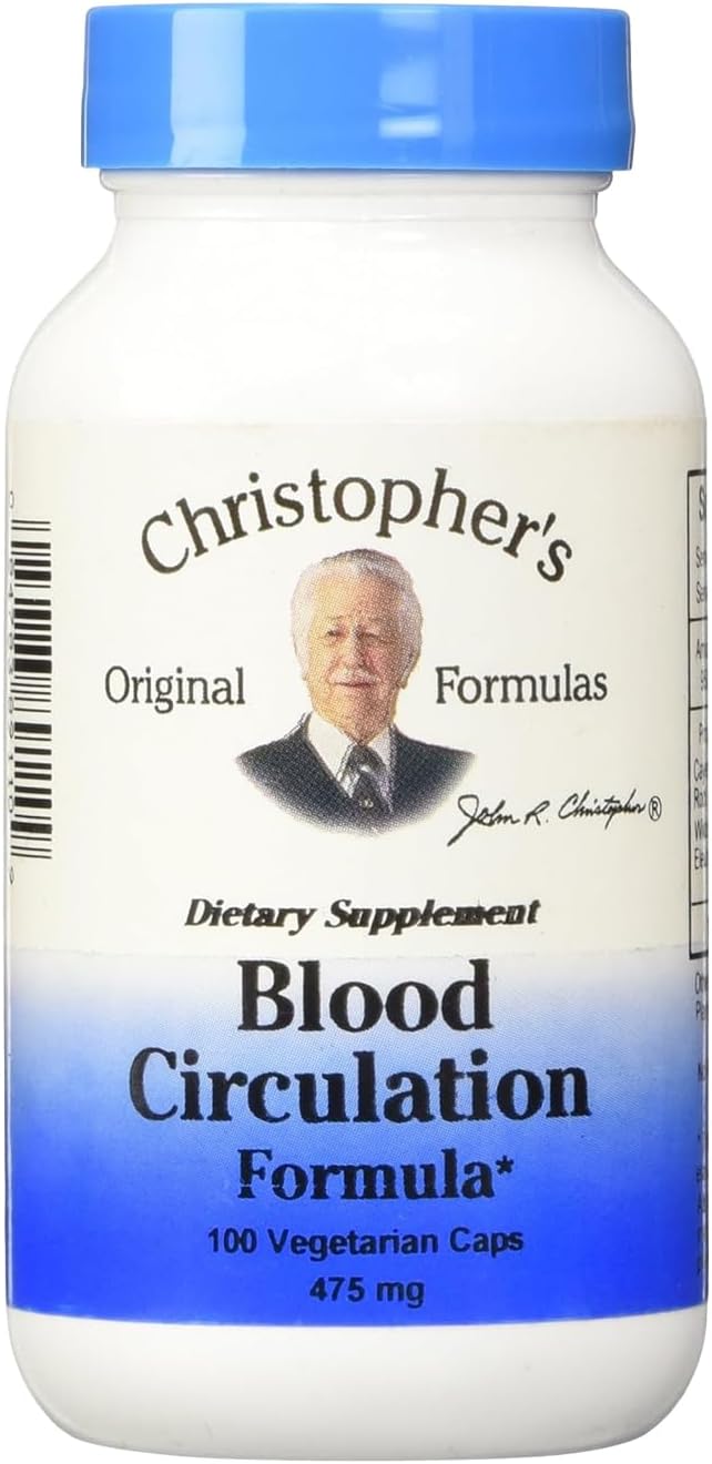 Christopher's Original Formulas Blood Circulation Herbal Supplement Capsules - Cardiovascular & Circulatory Wellness - 100 Capsules