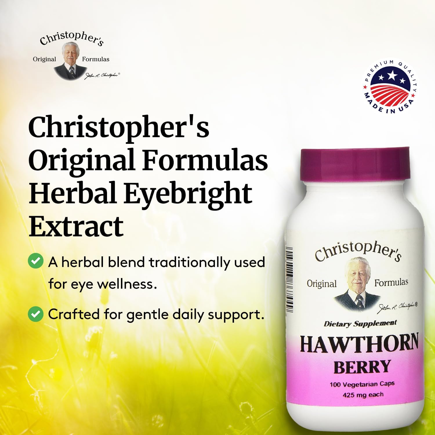 Christopher's Original Formulas Hawthorn Berry Capsules - Heart & Cardiovascular Wellness Support - 100 Capsules