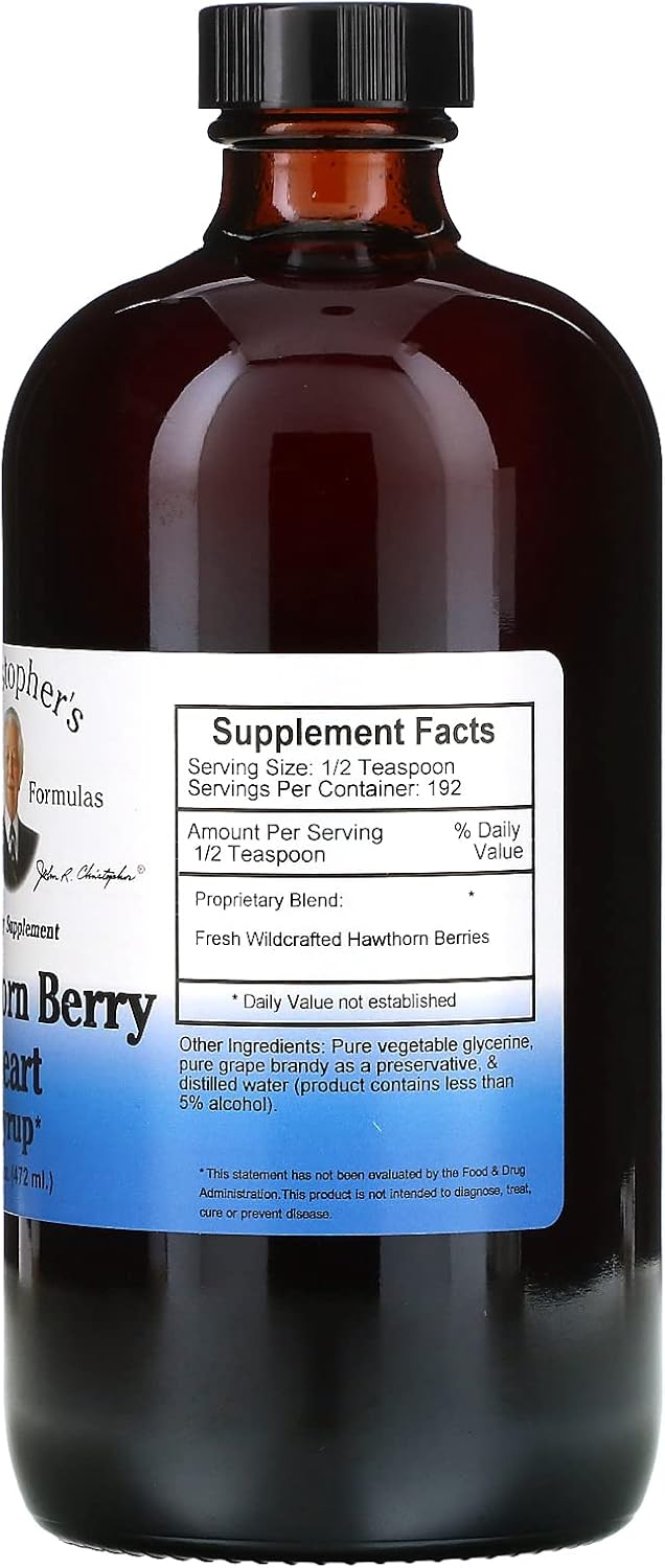 Christopher's Original Formulas Nourish Hawthorn Berry Heart Syrup - 16 Ounce Bottle