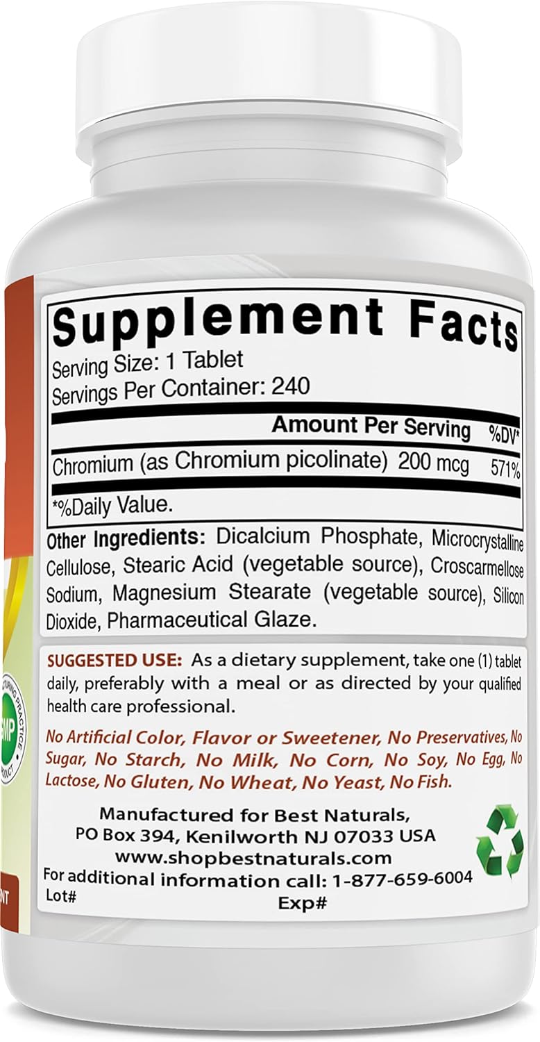 Chromium Picolinate 200 mcg & Ashwagandha Extract 500 Mg - Top Natural Supplements for Wellness