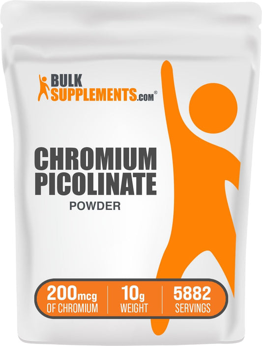 Chromium Picolinate Powder - Yeast-Free Chromium Supplements - 200mcg per Serving - 10g (0.35 oz) Pack of 1