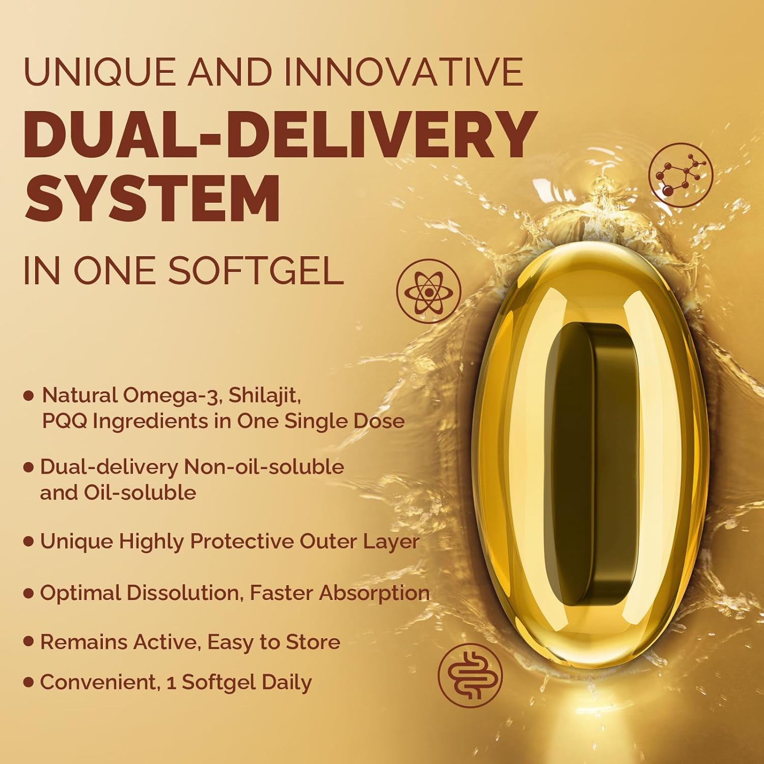 Ciaceae Ubiquinol CoQ10 Softgels - 600 MG with Omega-3, Shilajit, PQQ - Advanced Dual-Delivery Coenzyme-Q10 - Active CoQ10 Ubiquinol Supplement - Fertility, Antioxidant, Heart, Brain, Energy - 180 Servings