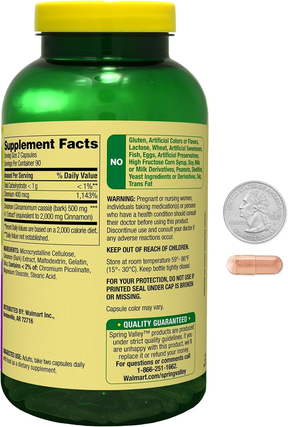 Cinnamon Capsules with Chromium Picolinate for Metabolism Support - 180 Count