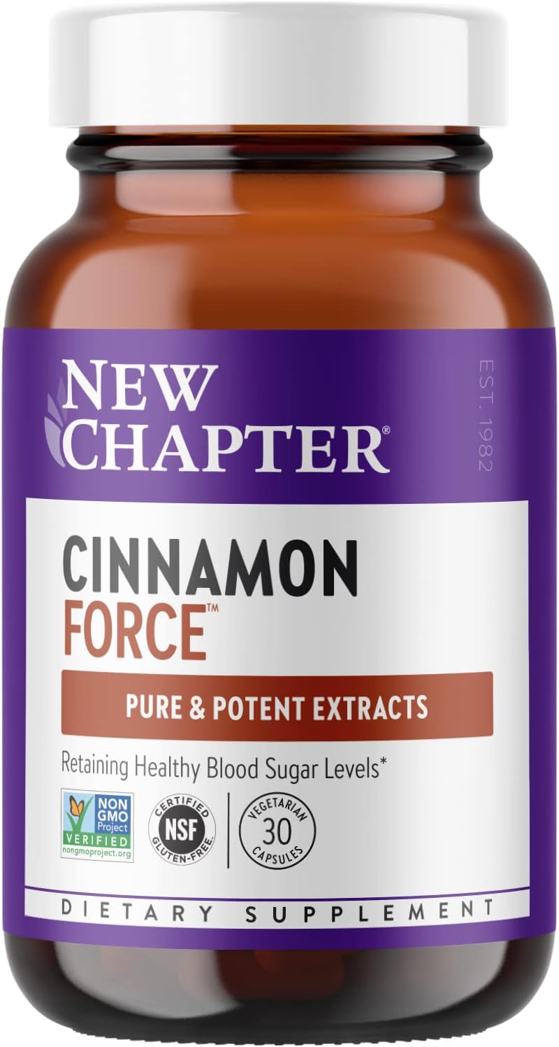 Cinnamon Force Antioxidant Supplement with Non-GMO Ingredients - 30 ct Vegetarian Capsules by New Chapter