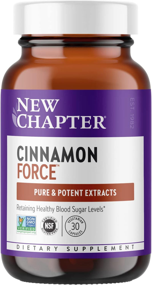 Cinnamon Force Antioxidant Supplement with Non-GMO Ingredients - 30 ct Vegetarian Capsules by New Chapter