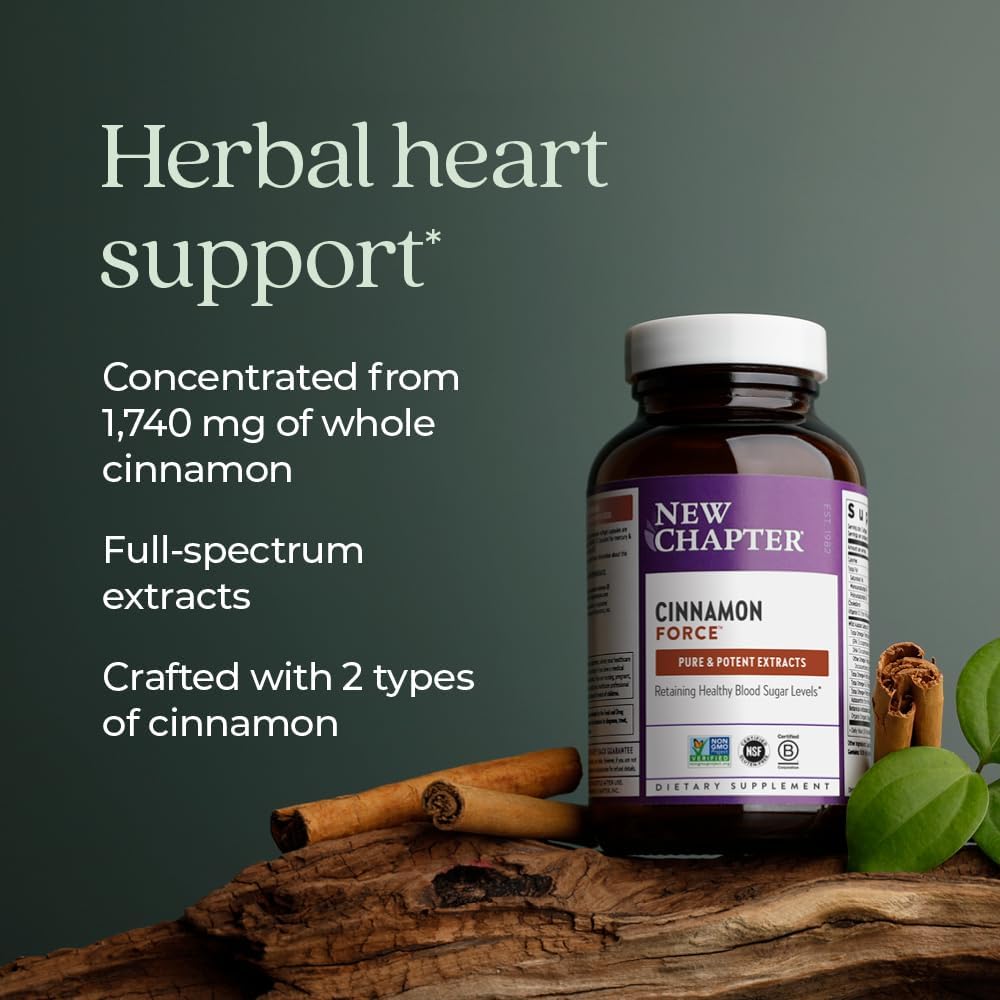 Cinnamon Force Antioxidant Supplement with Non-GMO Ingredients - 30 ct Vegetarian Capsules by New Chapter