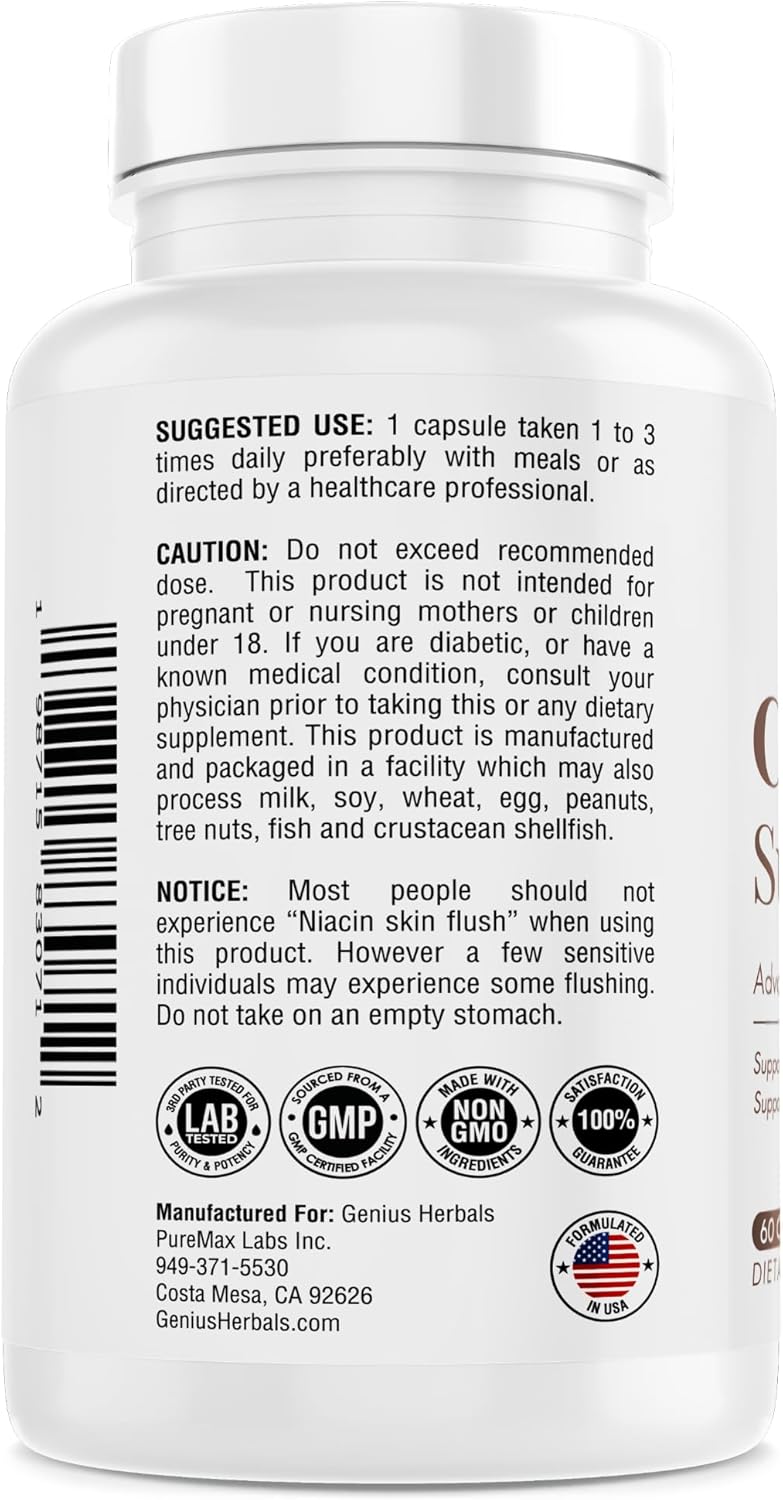 Circulation Support Capsules with Hawthorn, Butchers Broom, L-Arginine - Varicose Veins Relief - 60 Count