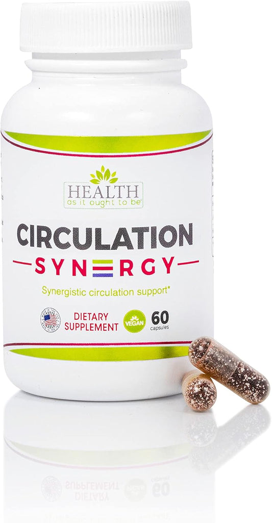 Circulation Syn3rgy Supplement - Physician Formulated with Beet Root, L-Arginine, Horse Chestnut | 60 Capsules for Improved Health