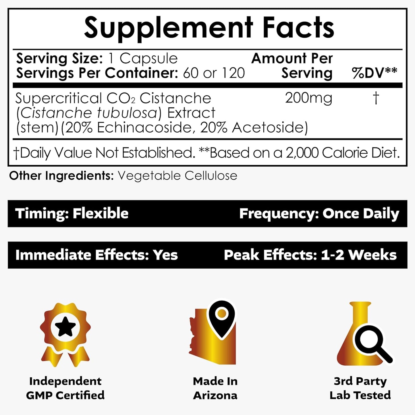 Cistanche Supercritical CO2 Extract Capsules | 20% Echinacoside & Verbascoside | 60 Count by Nootropics Depot